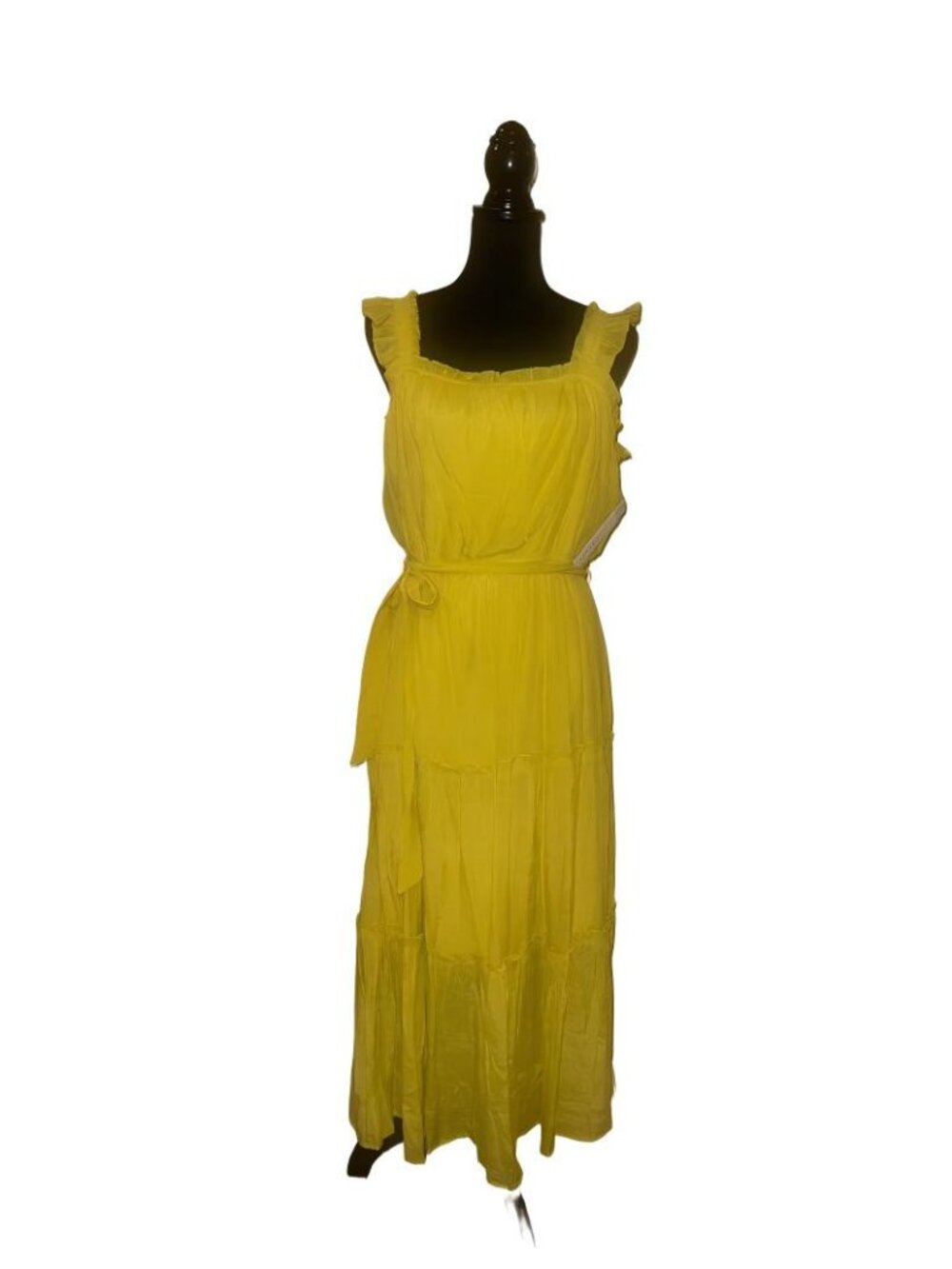 Vibrant Chartreuse Tiered Dress